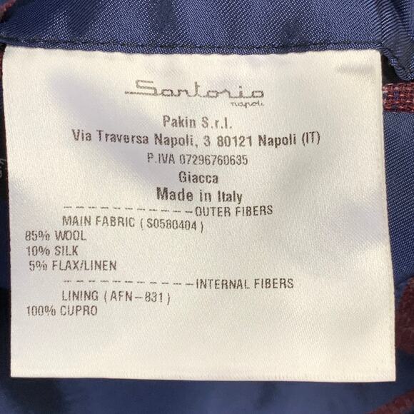 SARTORIO Size 44 Regular Burgundy Windowpane Wool Linen Silk Sport Coat - Picture 10 of 10